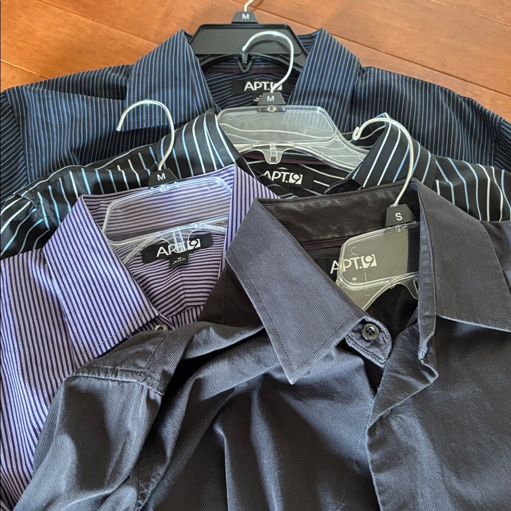 Bundle of 4 APT.9 Men’s Button Down‎ Dress Shirts Size Medium
